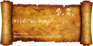 Világi Kamil névjegykártya